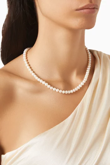 Noa Freshwater Pearl Necklace in Gold-plated Steel