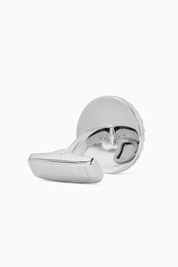 Transmission Mother-of-Pearl Cufflinks in Rhodium-plated Sterling Silver