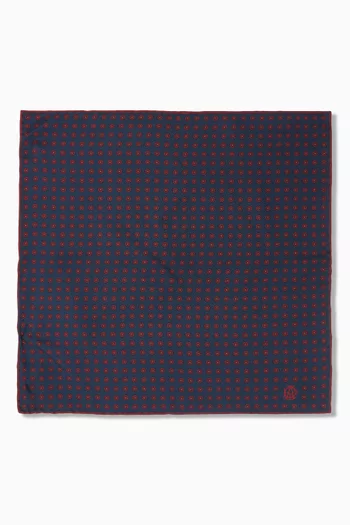 Circular Medallion Pocket Square in Silk