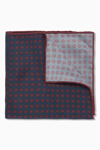 Circular Medallion Pocket Square in Silk
