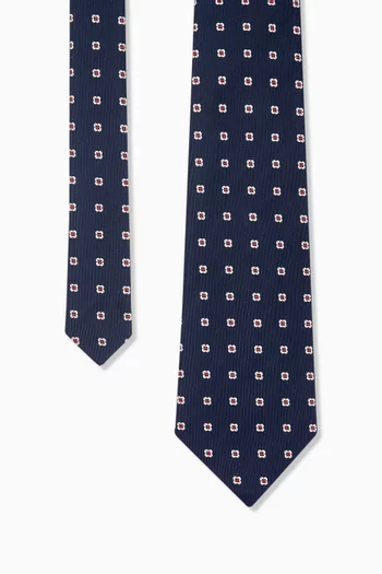 Floral Tie in Silk Jacquard