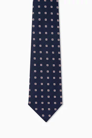 Floral Tie in Silk Jacquard