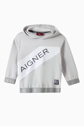 Contrasting Logo Sweatshirt in Cotton