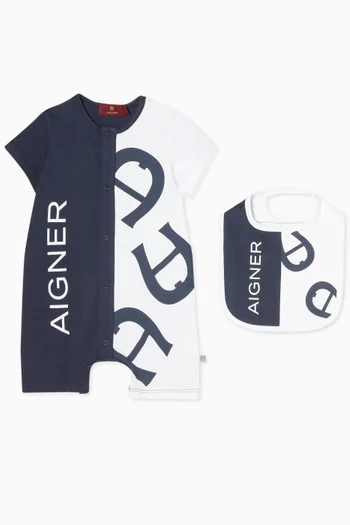 Romper & Bib Set in Cotton