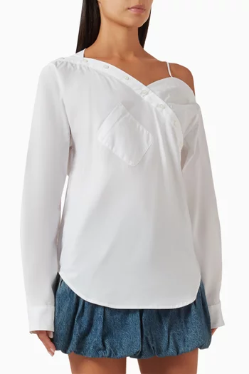 قميص برقعة على شكل قلب قطن