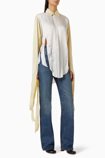 قميص بفتحات ستان