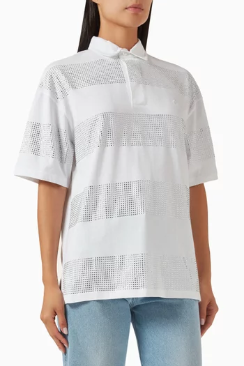 Crystal-stripe Polo Shirt in Cotton