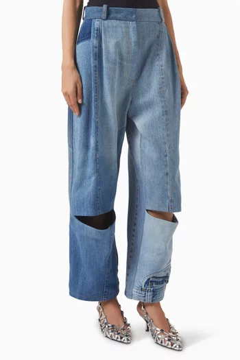 Slit-knee Jeans in Upcycled Denim