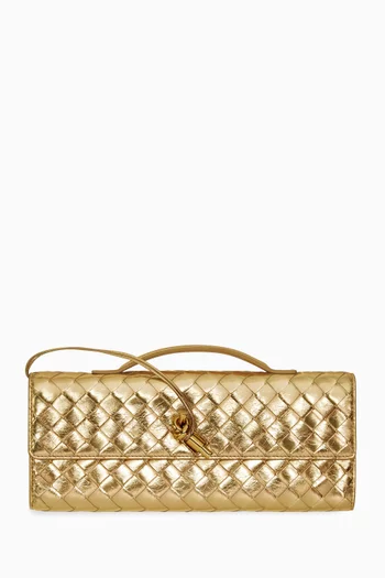 Andiamo Clutch in Intrecciato Mirror Leather