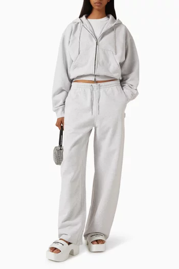 Rhinestone-drawcord Hoodie in Cotton