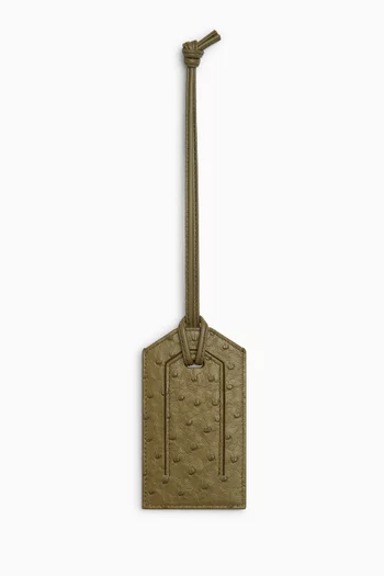 Tag Holder on Strap in Ostrich Leather
