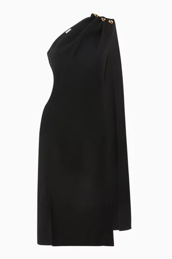 One-shoulder Dress in Crepe