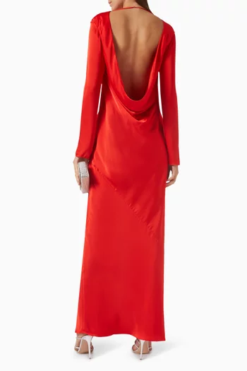 Cassandra Maxi Dress in Satin