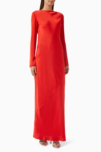 Cassandra Maxi Dress in Satin