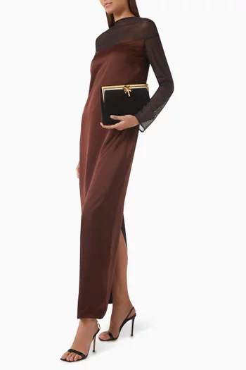 Michelle Mesh Maxi Dress in Satin