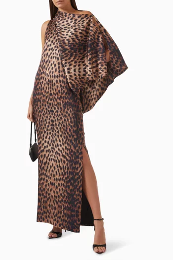 Salma Leopard-print Maxi Dress in Satin