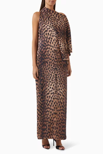 Salma Leopard-print Maxi Dress in Satin