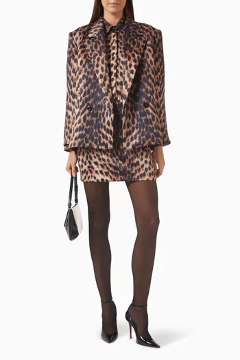 Tina Leopard-print Blazer in Satin