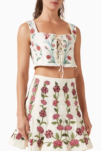 Cornalina Mosqueta Top in Linen