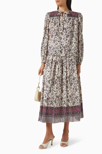 Avia Drawstring Maxi Skirt in Cotton Blend