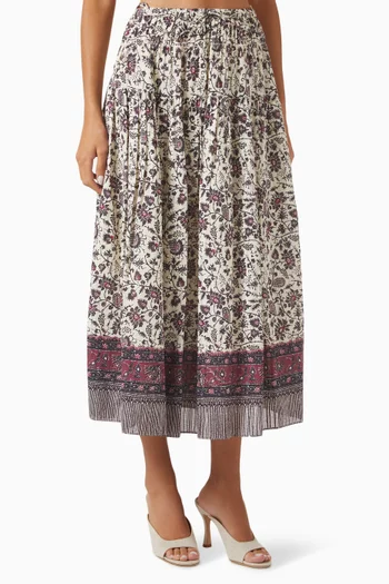 Avia Drawstring Maxi Skirt in Cotton Blend
