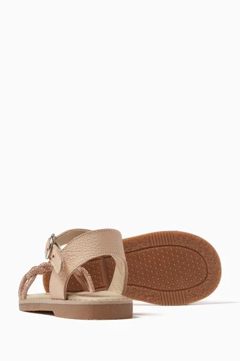 Embellished Braided Strap Sandals