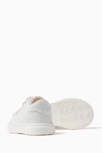 Lace-up Glitter & Tulle Sneakers