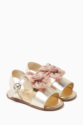 Floral-appliqué Sandals
