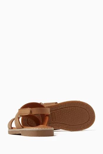 Double Strap Sandals in Leather
