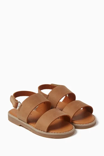 Double Strap Sandals in Leather