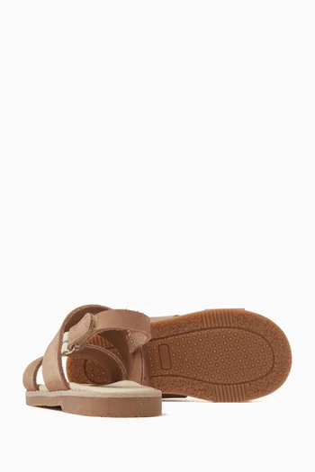 Double Strap Sandals in Leather