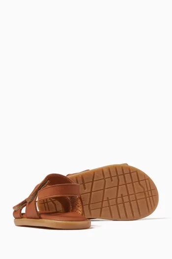 Double Strap Sandals in Leather