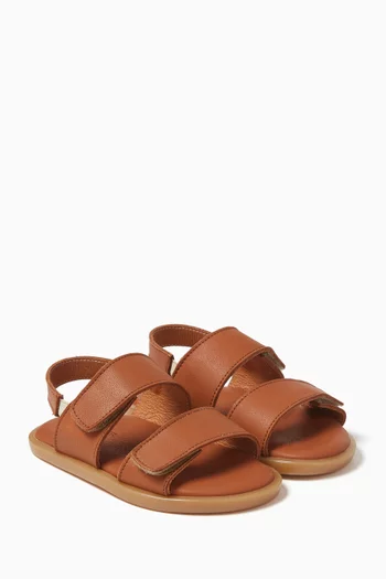 Double Strap Sandals in Leather