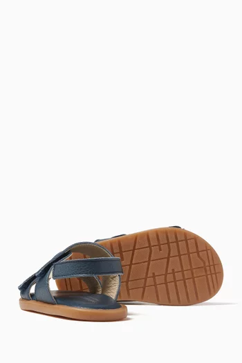 Double Strap Sandals in Leather