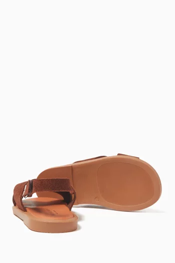 Cross Strap Sandals in Suede