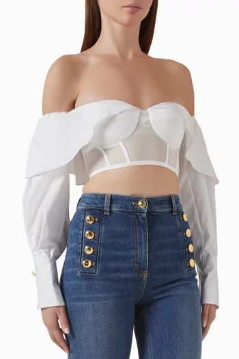Cropped Bustier Top in Cotton