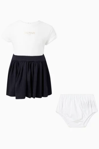Colour-block Logo Dress in Jersey