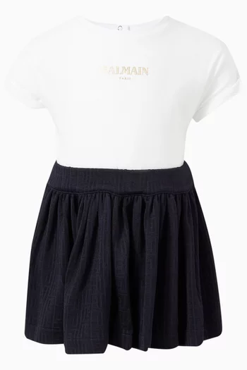 Colour-block Logo Dress in Jersey