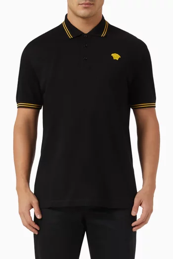 Medusa Polo Shirt in Cotton Piqué