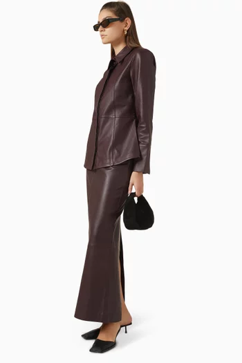 Column Skirt in Leather