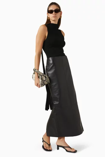 Column Skirt in Leather