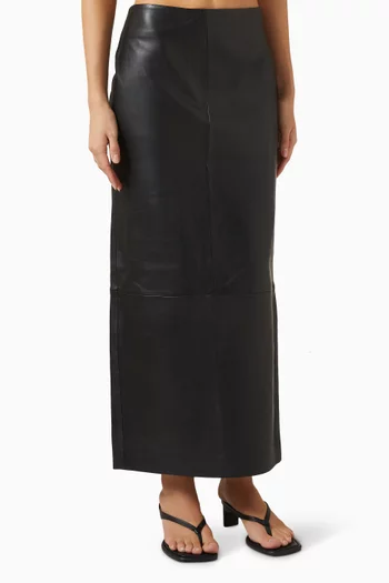 Column Skirt in Leather