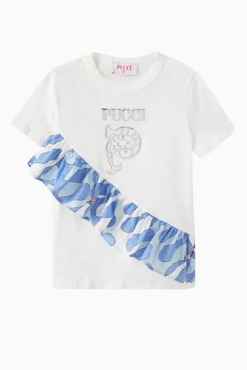 Logo Ruffle Top in Jersey