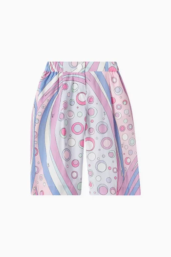 Fontane-print Pleated Shorts