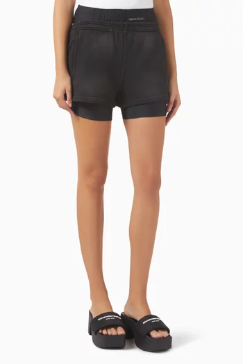 Pre-styled Biker Sweat Shorts in Stretch-nylon