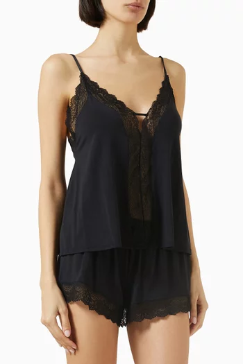 طقم لارا كاميسول وشورت تينسيل مودال