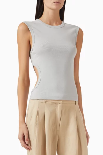 Cut-out Tank Top in Organic Cotton