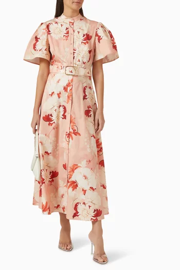 فستان بيانكا متوسط الطول قطن