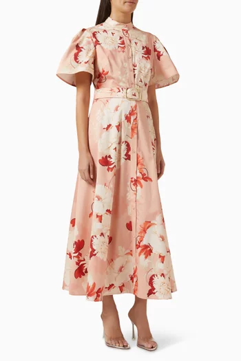 فستان بيانكا متوسط الطول قطن