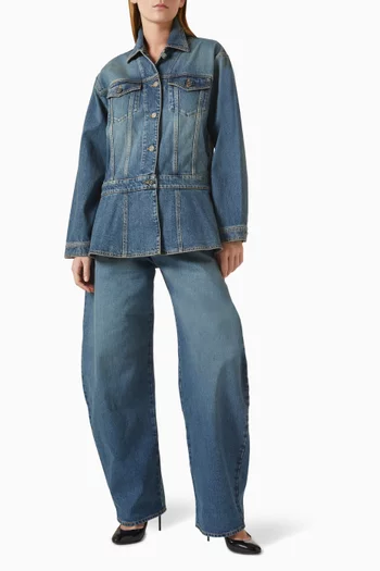 Barrel-leg Jeans in Faded Denim